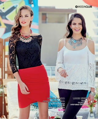 A00422 Blanco
A00338 Verde Agua
Blusa manga larga
CH,ME,GR
96%Rayón 4%Elastano
$399
PC7029384
L00031 Negro
Pantalón
CH,ME,GR,XG
94%Poliéster 6%Elastano
$269
PC1719897
212
 