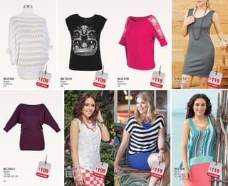 1110
$109PC7107689
BG6501
Blusón
01 Blanco
UT
$109PC1807669
BG3913
Blusón
13 Uva
CH, ME, GR, XG
$119PC8008375
BG8328
Blusón
28 Fiusha
XG
$119PC9008396
BK6910
Blusón
10 Negro
32
$109PC4907673
BK5610
Blusón
10 Negro
ME
$109PC4607605
BW2201
Blusón
01 Blanco
CH, ME
$119PC4108329
VD5133
Vestido
33 Gris Oxford
CH, ME, GR
$119PC2708362
BI1388
Blusón
88 Azul Agua
CH, ME, GR
 