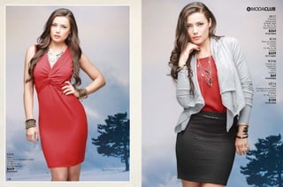 139 140
ZF17
Ensamble
Manga larga
82 Plata Jaspe
Ch, Me, Gr, Xg
Rayón Elastano
$269
PC4618824
AC69
Blusa con detalle
en tirantes
12 Rojo
Ch, Me, Gr, Xg
Poliéster
$229
PC1716081
WP38
Cinturón con
estoperoles
10 Negro
Ut, Gr
Sintético
$69
PC6904806
QT14
Falda
Entubada de acolchado
con cierres en costados
10 Negro
Ch, Me, Gr, Xg
Poliéster
$199
PC7813926
VI19
Vestido
Con cruce en delantero, forrado
12 Rojo
Ch, Me, Gr, Xg
Poliéster Spandex
$329
PC6723079
 