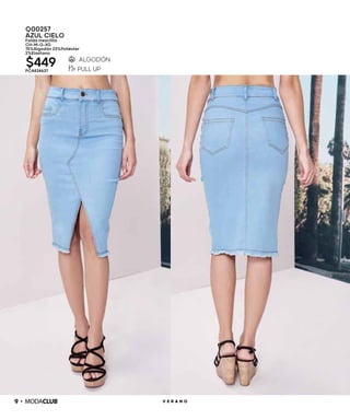 9 V E R A N O
Q00257
AZUL CIELO
Falda mezclilla
CH-M-G-XG
75%Algodón 23%Poliéster
2%Elastano
$449PC4434637
 