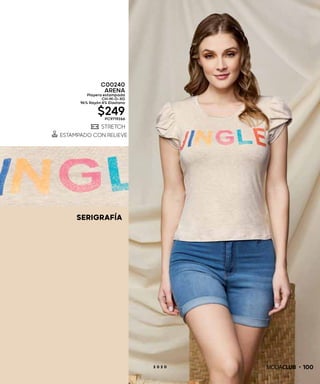 1002 0 2 0
C00240
ARENA
Playera estampada
CH-M-G-XG
96% Rayón 4% Elastano
$249PC9719266
SERIGRAFÍA
 