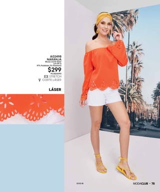 LÁSER
782 0 2 0
A02498
NARANJA
Blusa corte láser
CH-M-G
97% Poliéster 3% Elastano
$299PC3523090
 