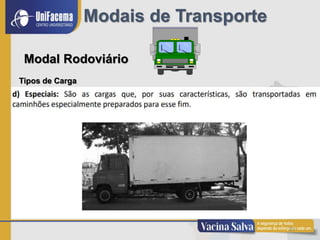 23
Modais de Transporte
Modal Rodoviário
Tipos de Carga
 