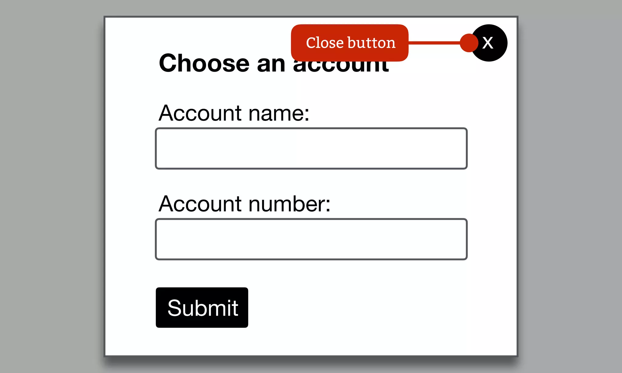 Account name:
Choose an account
Account number:
Submit
xClose button
 