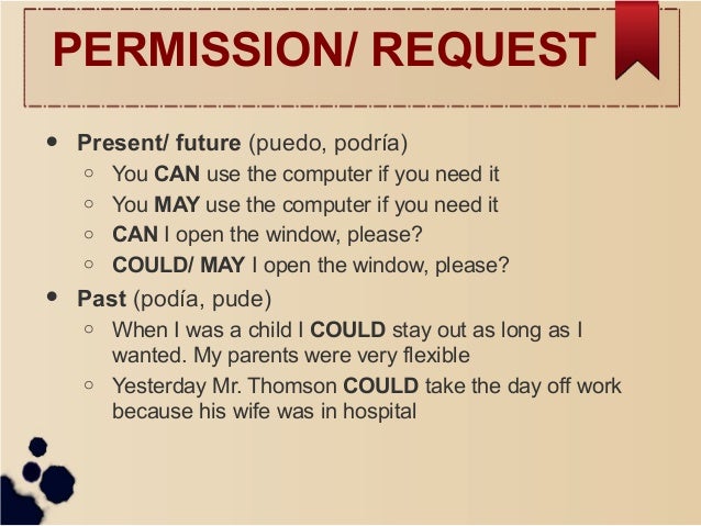 Resultado de imagen para modals of permission, request, and offer