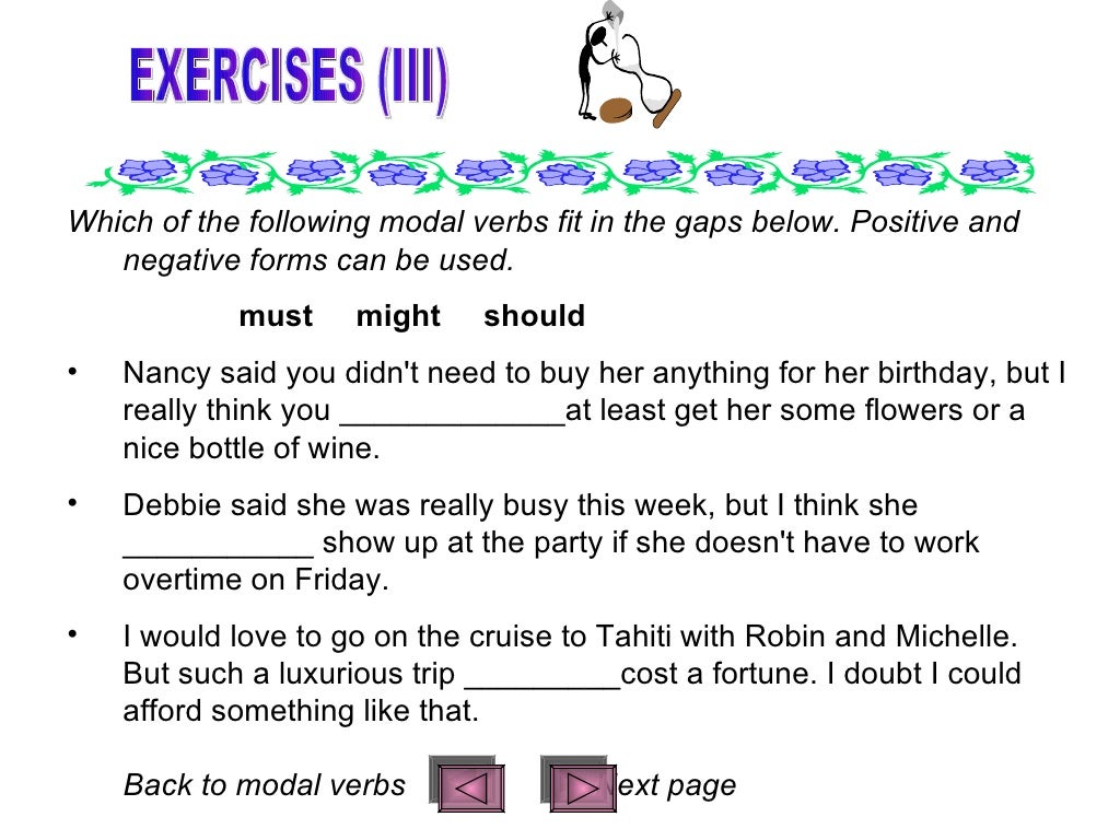 Modal Verbs Iii