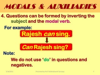 Modal auxiliary verbs | PPT