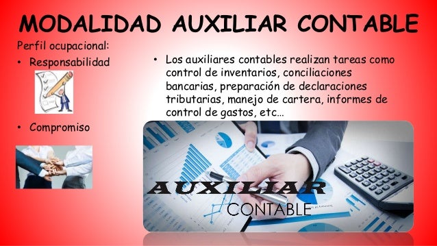 Resultado de imagen para auxiliar contable modalidad