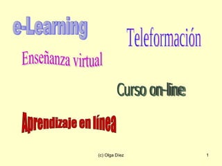 e-Learning Teleformación Enseñanza virtual Curso on-line Aprendizaje en línea 
