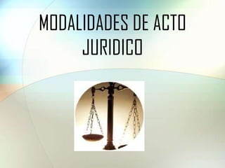 MODALIDADES DE ACTO
JURIDICO

 