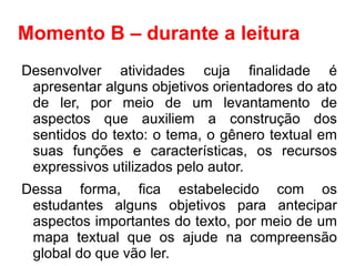 Para que o estudo de texto se realize com plenitude deve-se: Fazer atividades de motivação; 