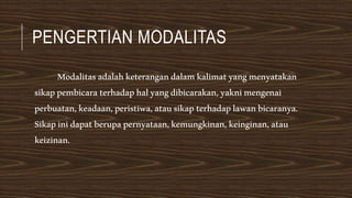 Modalitas Modalitas | PPTX