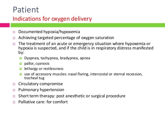 oxygen mask indications