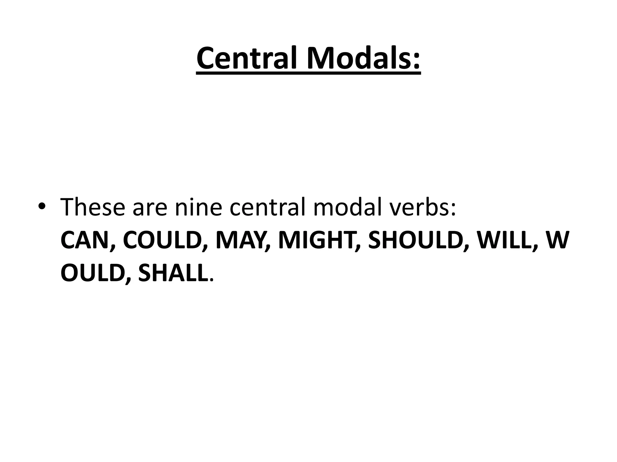Modality and classification of modal auxiliaries | PPTX