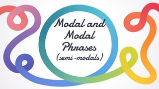 Modal and
Modal
Phrases
(semi-modals)
 