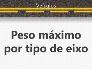 Peso máximo
por tipo de eixo
Veículos
 