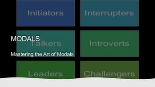 MODALS
Mastering the Art of Modals
 