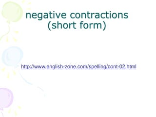 negative contractions
(short form)
http://www.english-zone.com/spelling/cont-02.html
 