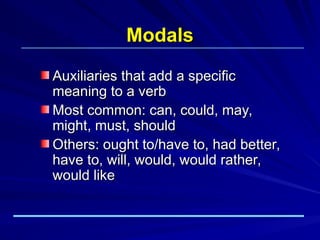Adding Modals Modals 2026.ppt for academic purpuse at the advanced level | PPT