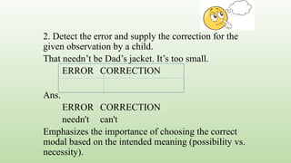 Comprehensive Guide to English Modal Verbs: Usage and Exercises | PPTX