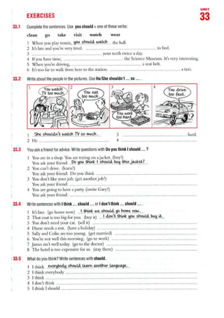 Modals (must, needn't, should, have to)