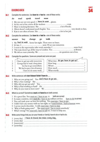 Modals (must, needn't, should, have to)