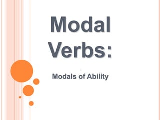 Modal
Verbs:
.
Modals of Ability
 