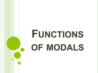 FUNCTIONS
OF MODALS
 