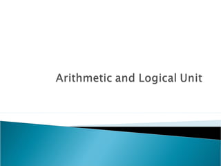 Data representation and Arithmetic Algorithms | PPT