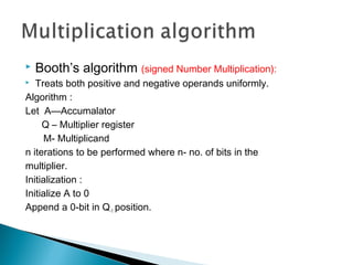 Data representation and Arithmetic Algorithms | PPT