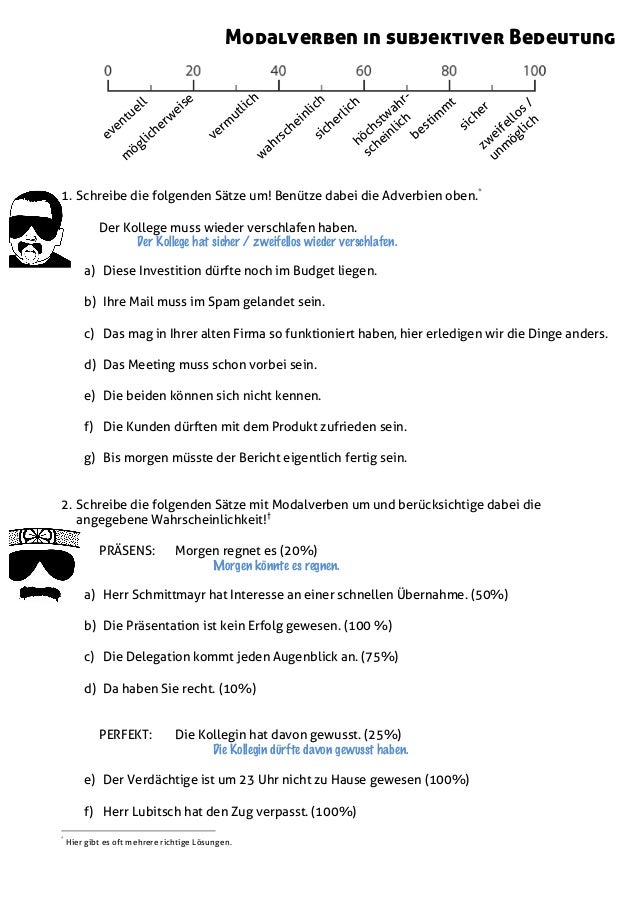 Modalverben Mit Subjektiver Bedeutung Modalverben in subjektiver bedeutung