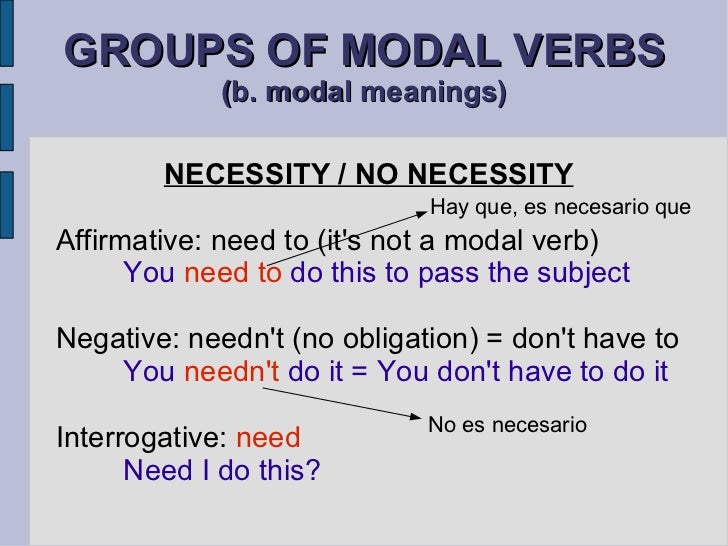 Resultado de imagen para need to for necessity