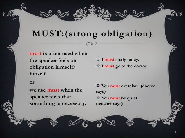Modal Verbs Must Have To Should Ought To May Might Must Can Have P P