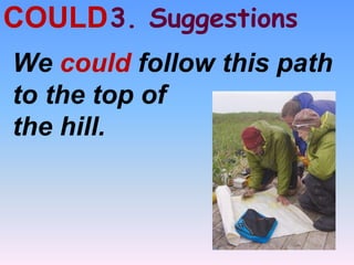 3. SuggestionsCOULD
We could follow this path
to the top of
the hill.
 