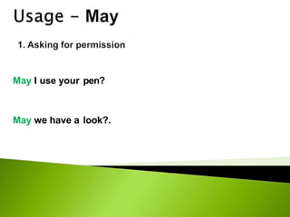 May I use your pen?
May we have a look?.
 