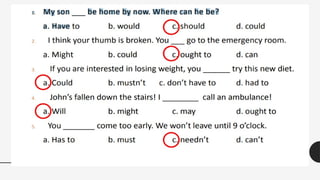Modal verbs English Grammer PowerPoint download