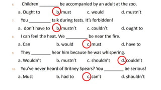 Modal verbs English Grammer PowerPoint download