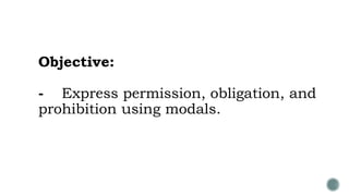 MODAL VERBS present future past usage speculations | PPTX