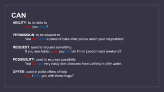 English lesson on Modal Verbs - Text and grammar | PPTX