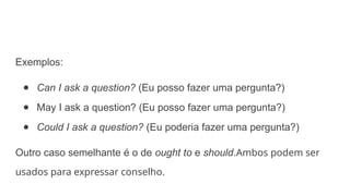Modal Verbs (Explicação e conceito) 9º ano | PPTX