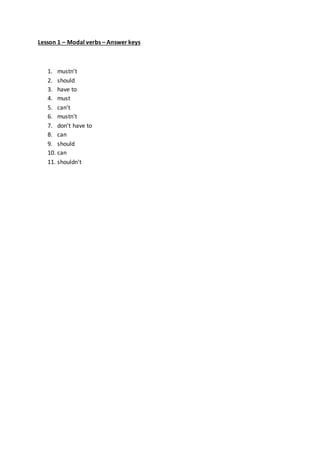 Modal verbs, keys | DOCX