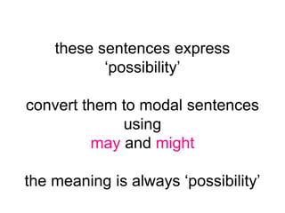 PowerPoint explaining the modal verbs of possibility | PPTX