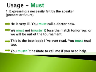 You Must Examples Modal verbs should must | PPTX