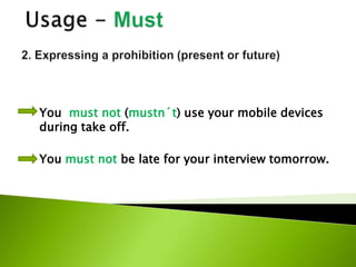 Modal verbs should must | PPTX