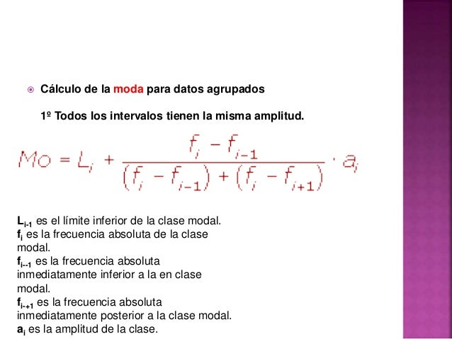 Moda, mediana y media