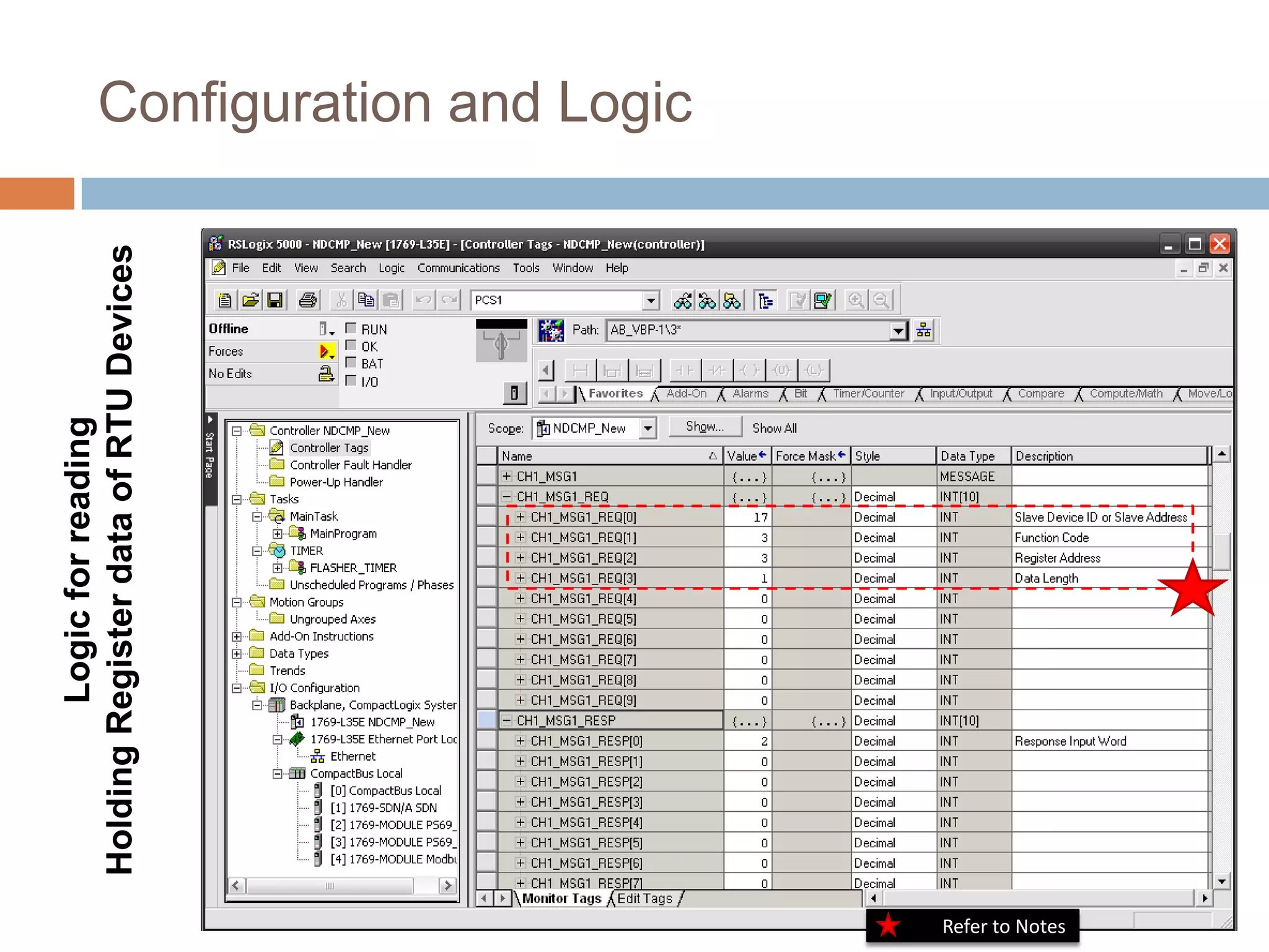 Logic for reading
                 Holding Register data of RTU Devices   Configuration and Logic




Refer to Notes
 