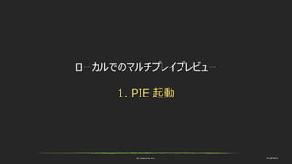 © historia Inc. #UE4DD
ローカルでのマルチプレイプレビュー
1. PIE 起動
 