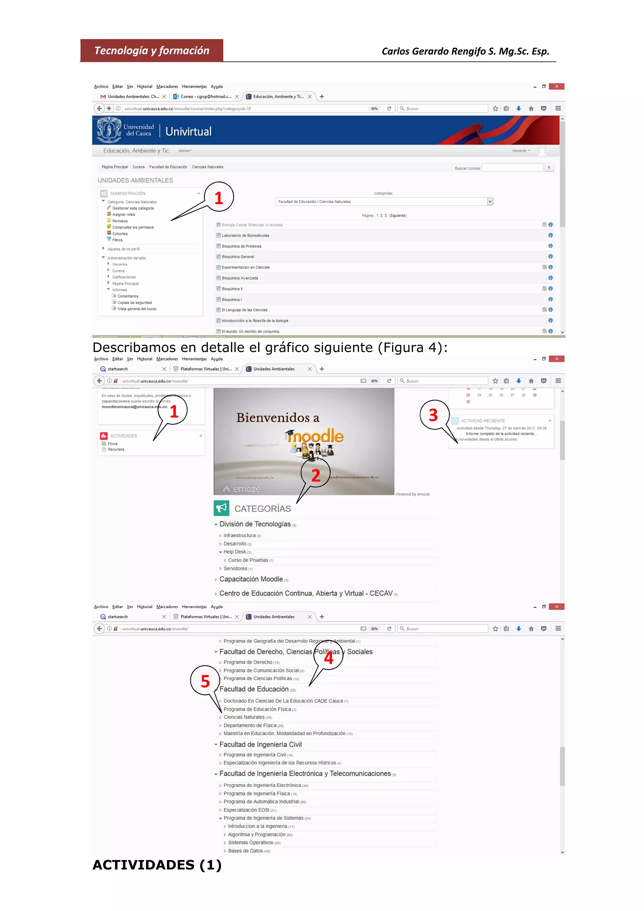 Tecnología y formación Carlos Gerardo Rengifo S. Mg.Sc. Esp.
Describamos en detalle el gráfico siguiente (Figura 4):
ACTIVIDADES (1)
1
2
3
4
5
1
 
