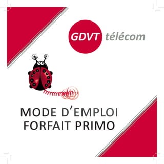 GDVT télécom




mode d’emploi
forfait primo
 