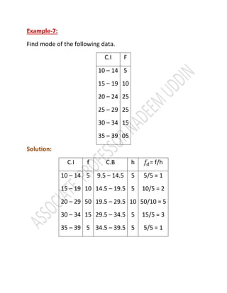 Mode in statistics | PDF